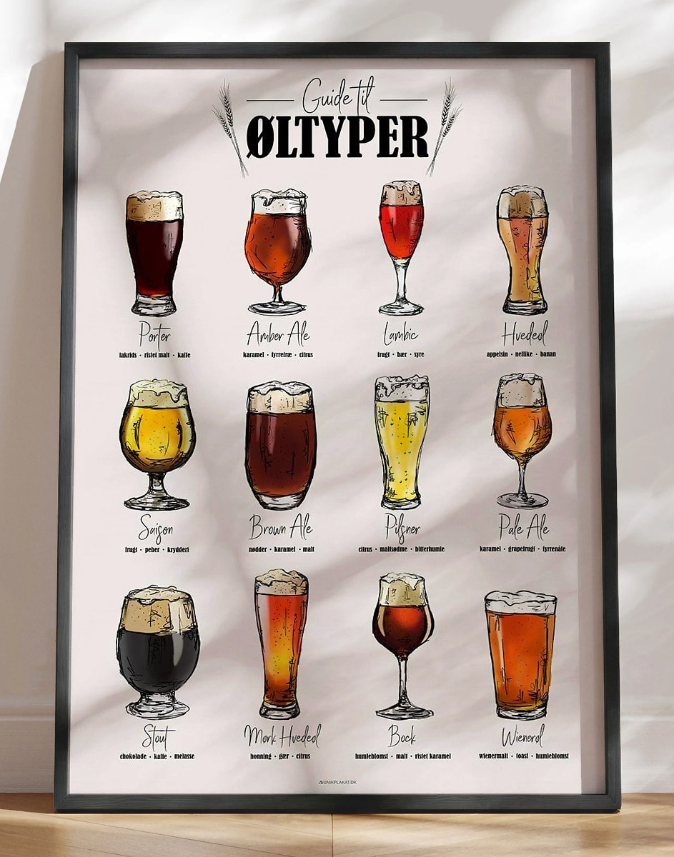 øl Guide Plakat 12 øltyper Du Skal Kende