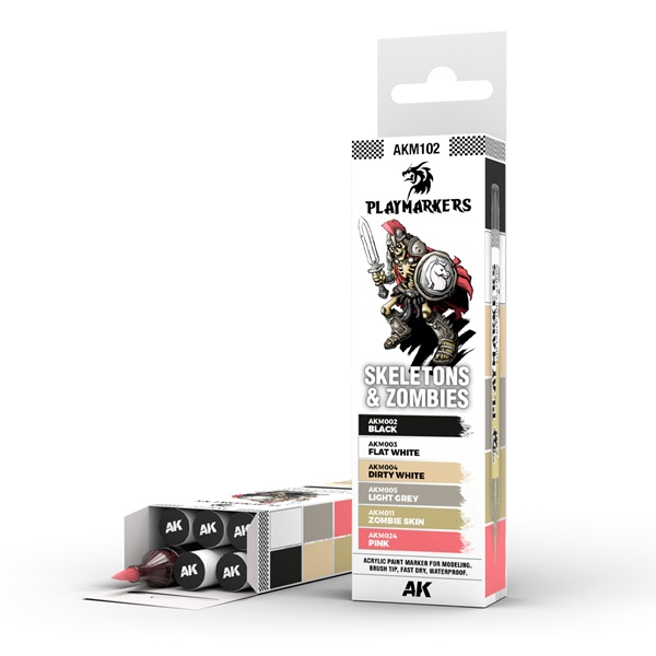 Ak Interactive Playmarkers Set: Skeletons Zombies Paint Markers Malingstuscher
