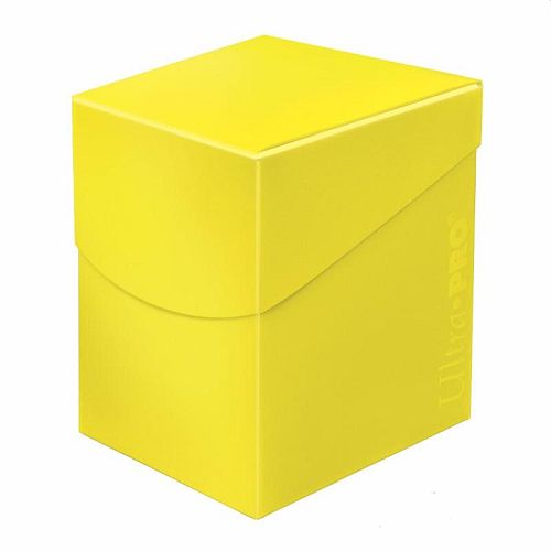 Deck Box Eclipse Pro 100 Solid Lemon Yellow Gul Holder 110 Kort Lommer Ultra Pro 85690