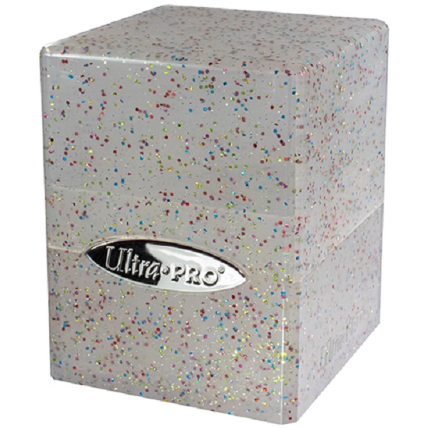 Deck Box Satin Cube: Glitter Clear Transparent Ultra Pro 15885