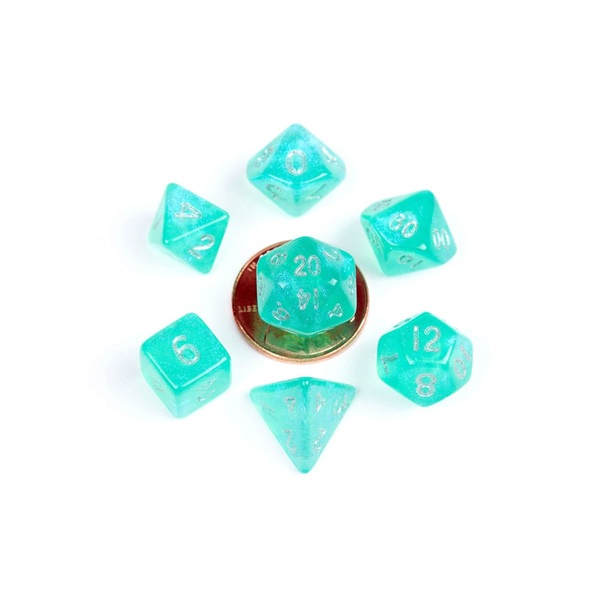 Dice Terninges 195 166 Terninger Fanroll: Stardust Turquoise Mini Dice Set