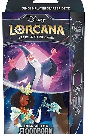 Disney Lorcana Tcg: Set 02 Rise Of The Floodborn Starter Deck: Amethyst Steel  Merlin   Tiana