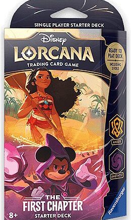 Disney Lorcana Tcg: Set 01 The First Chapter Starter Deck: Amber Amethyst  Moana   Mickey