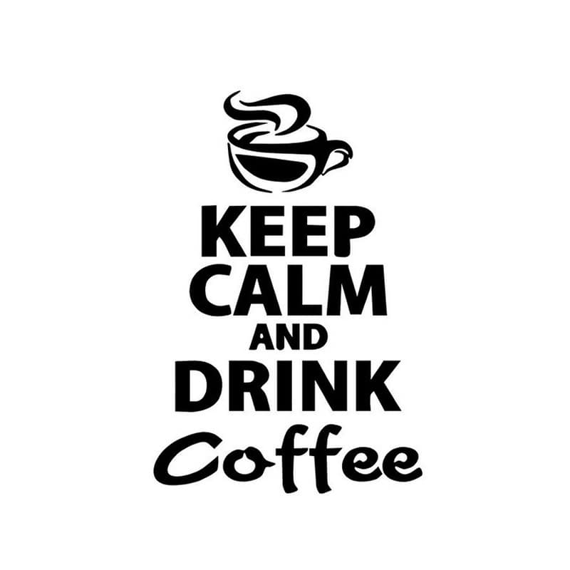 Flot Kaffe Wallsticker Keep Calm And Drink Coffee  56x37cm