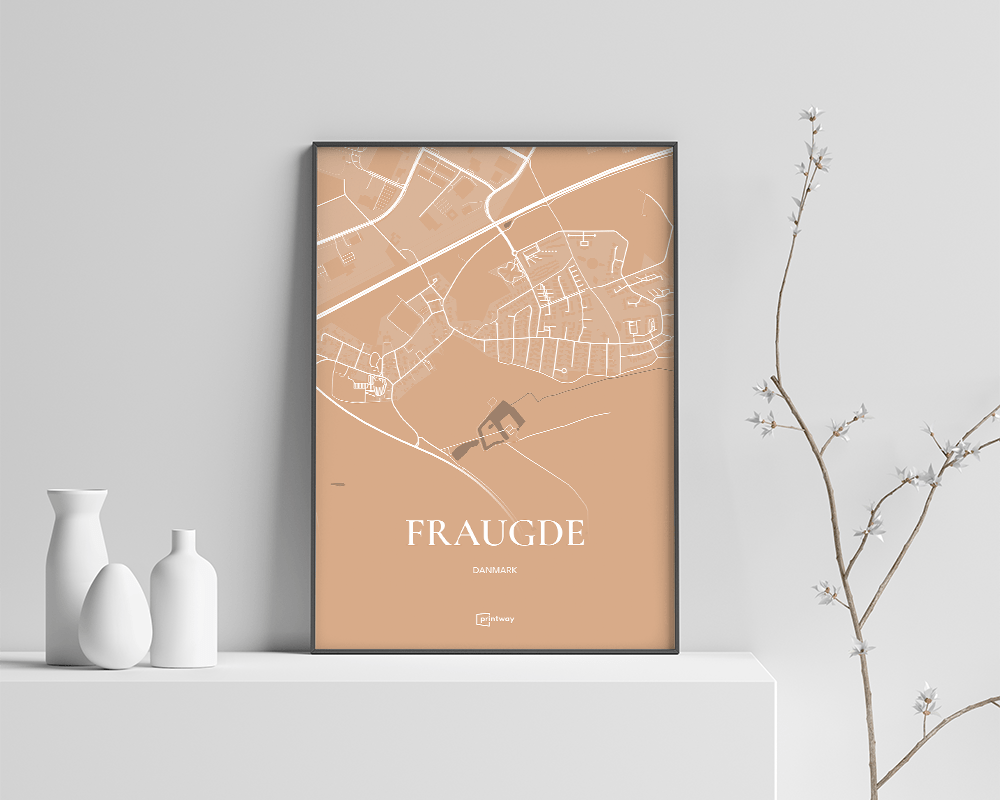 Fraugde Plakaten Fuldt Kort Guld 70 100 Cm B1