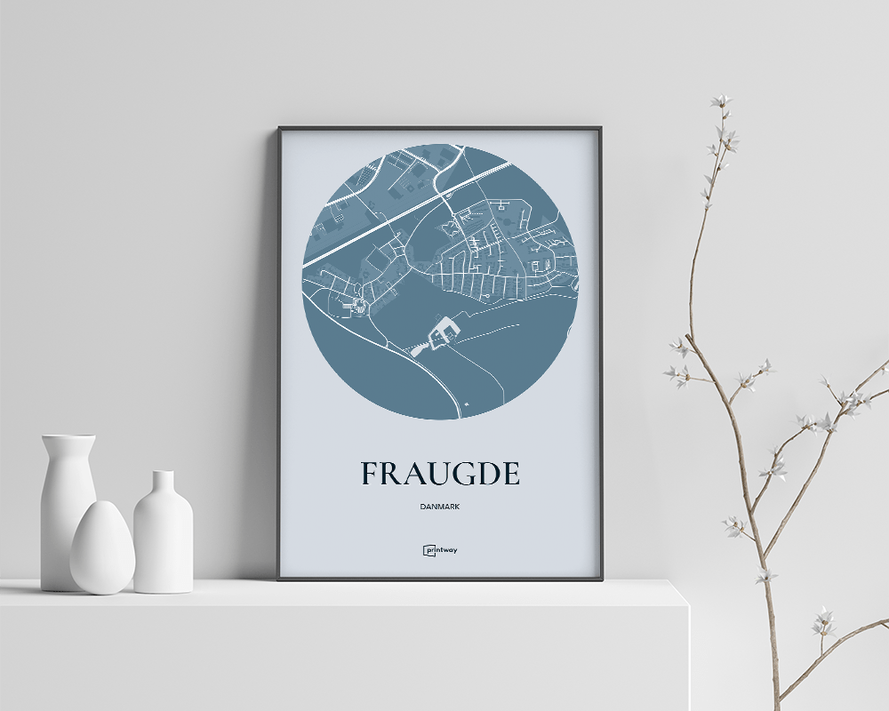 Fraugde Plakaten Rundt Kort Havblå 70 100 Cm  B1