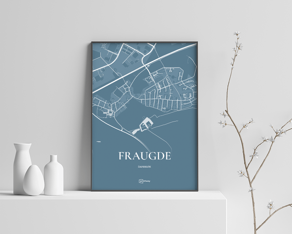 Fraugde Plakaten Fuldt Kort Havblå 70 100 Cm  B1