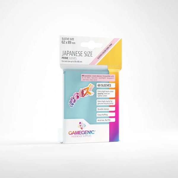 Gamegenic: Prime Sleeves: Small Japanese Size Clear Transparent 60 Kortlommer
