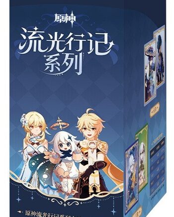 Genshin Impact Trading Cards:  Kinesisk Chinese  Glowing Travelogue Journey Of Light Vol   Booster Display  Box Med 18 Pakker