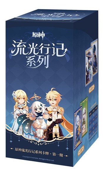 Genshin Impact Trading Cards: Kinesisk Chinese Glowing Travelogue Journey Of Light Vol Booster Display Box Med 18 Pakker