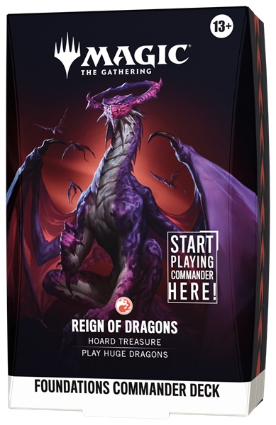 Magic: The Gathering Foundations Starter Commander Edh Multiplayer Magic Deck: V4 Reign Of Dragons 100 Kort