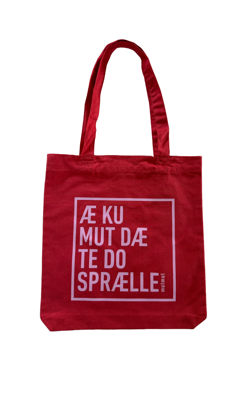 Mulepose Rød  Lyserødt Tryk