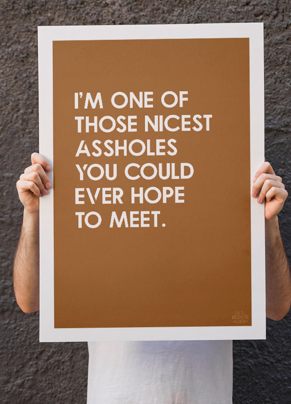 Nice Asshole-plakat Karry-gul 21 29 A4 Kr 199 -