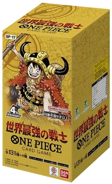 One Piece Card Game: Japansk Japanese Op17 The World Apos Strongest Warriors Booster Display Box Med 24 Pakker