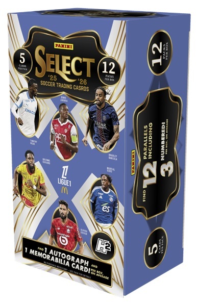 Panini Soccer Select 2025-26 Ligue Hobby Booster Box Display Box Med 12 Pakker
