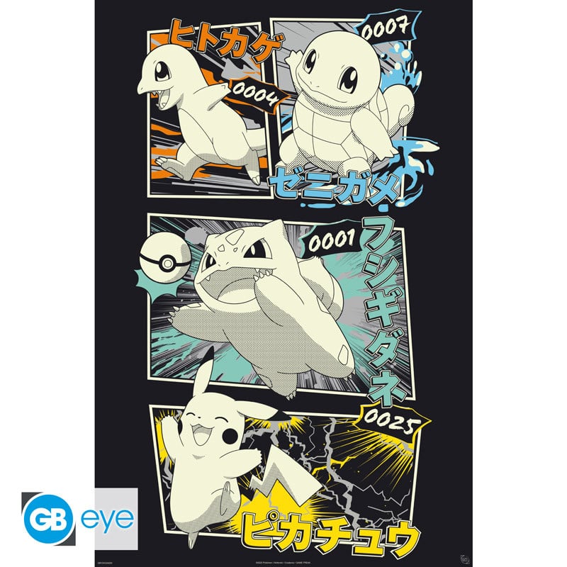 Pokémon Pikachu Kanto Starters Plakat 91 61 Cm Geekd Dk