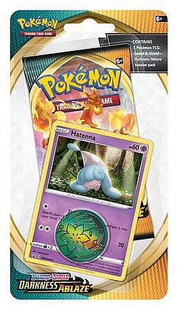 Pokemon Blister Pack -pack Checklane Blister: Sword Shield: Darkness Ablaze Booster Pakke Hatenna Black Star Promo Pokemon 195 184 Nt