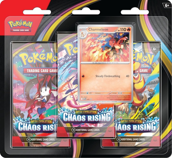 Pokemon Blister Pack -pack: Mega Evolution: Chaos Rising Booster Pakker Charmeleon Black Star Promo