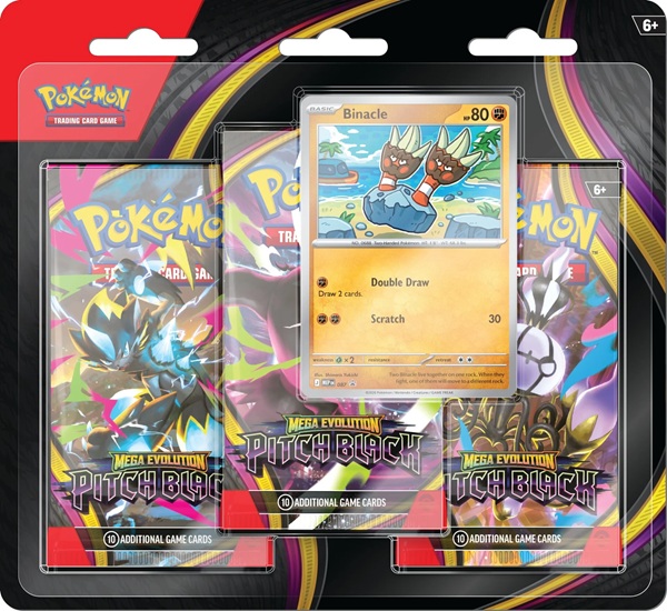 Pokemon Blister Pack -pack: Mega Evolution: Pitch Black Booster Pakker Binacle Black Star Promo