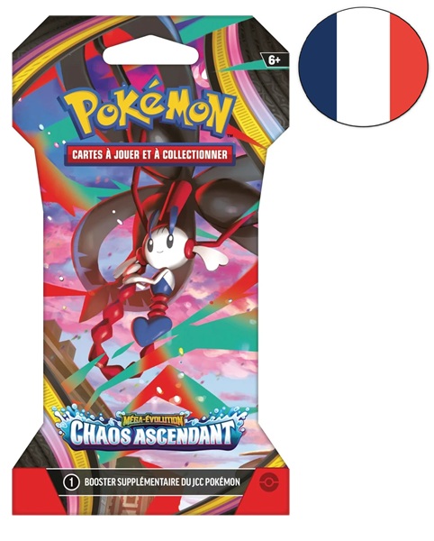 Pokemon Booster Pakke Fransk French Me04 Mega Evolution: Chaos Rising Sleeved Booster Pack Quot Cardboard Pap Blister Quot