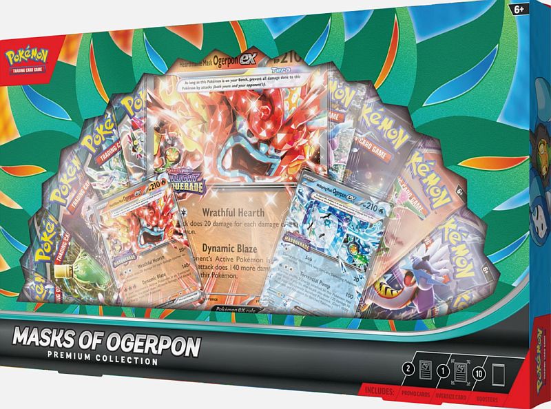 Pokemon Ex Box: Masks Of Ogerpon Premium Collection 2025 10 Boosters