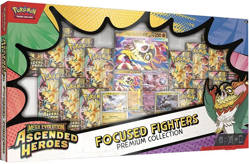 Pokemon Mega Evolution: Ascended Heroes Focused Fighters Premium Poster Collection 10 Boosters