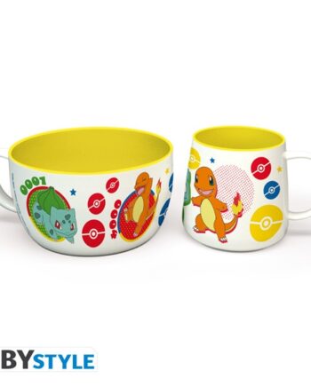 Pokemon Pikachu   Kanto Starters Breakfast Set  Mug Bowl