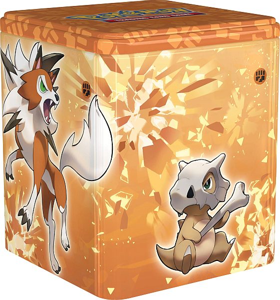 Pokemon Tin Kasse 2022 Stacking Tin Wave : Fighting Lycanroc Stackable Collector Tin Box
