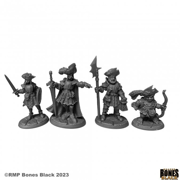 Reaper Bones Black: Barrowgate Town Watch Plastic Miniatures