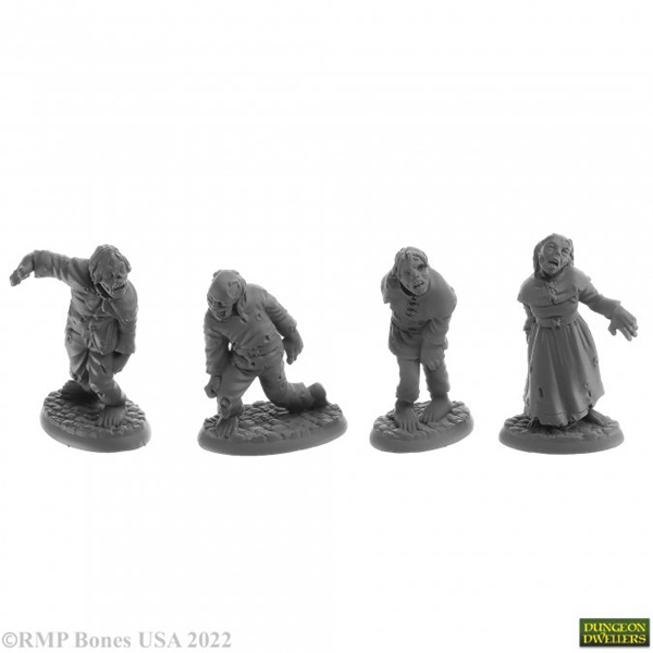 Reaper Bones Usa Dungeon Dwellers: Zombies Plastic Miniatures