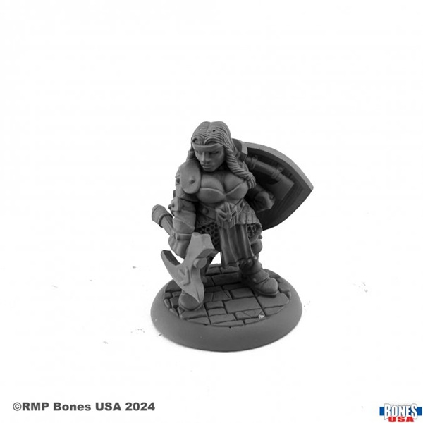 Reaper Bones Usa Reaper Legends: Freya Fangbreaker Dwarf Shieldmaiden Plastic Miniature