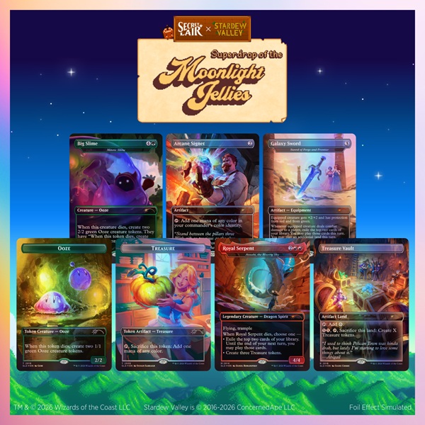 Secret Lair Drop Series 2026 : Superdrop Of The Moonlight Jellies: Secret Lair Stardew Valley: Flicker In The Deep Foil