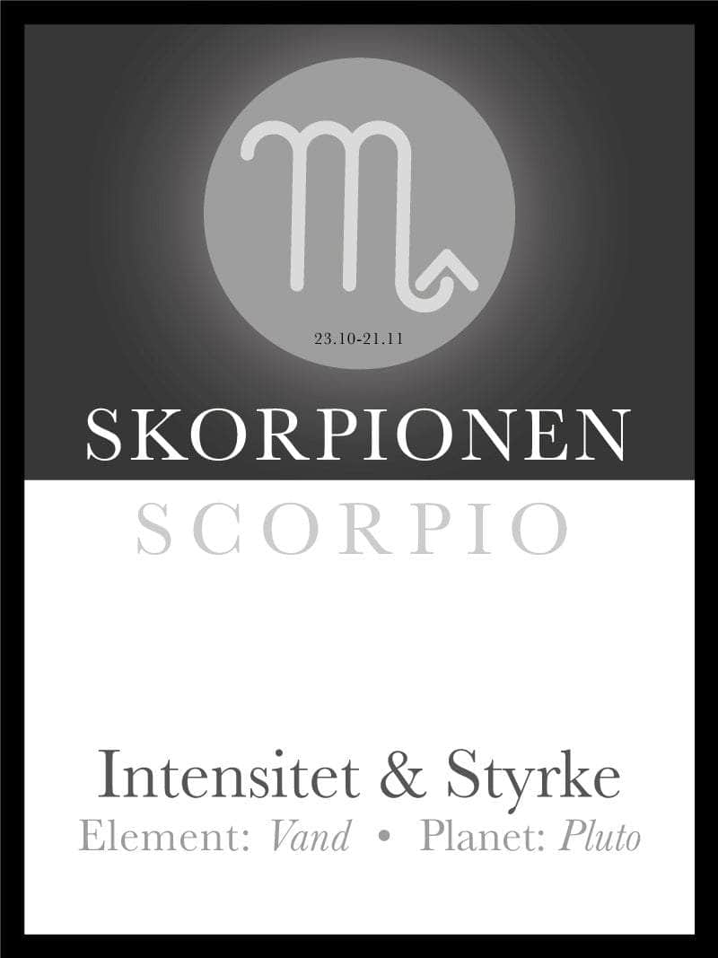 Skorpionen Stjernetegn Tekst Plakat