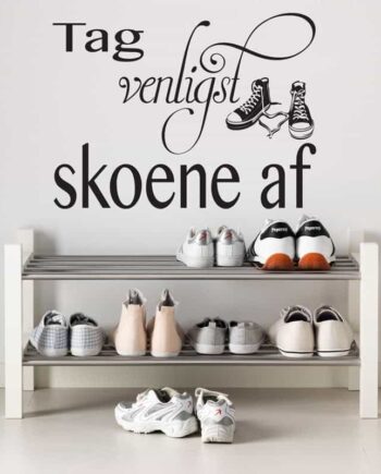 Tag Venligst Skoene Af Wallsticker