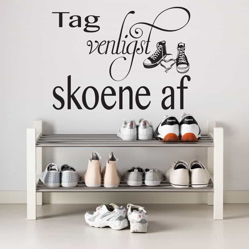 Tag Venligst Skoene Af Wallsticker