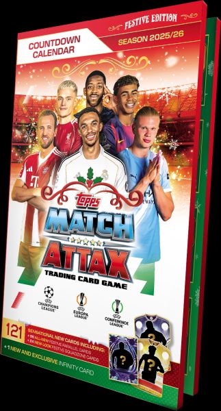 Topps Match Attax Match Attax 2025 2026: Uefa Champions League Countdown Calendar Pakkekalender Fodbold-julekalender