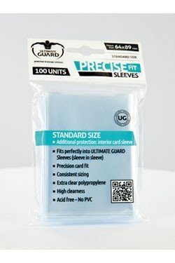 Ultimate Guard Precise-fit Sleeves 64x89mm Lommer Standard Size Transparent Gennemsigtig 100 Lommer Perfect Fit