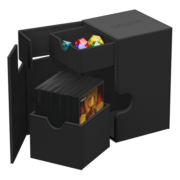 Ultimate Guard Twin Flip  Apos   Apos  Tray Deck Case  Deck Box  100  Standard Size Xenoskin Monocolor Black  Sort