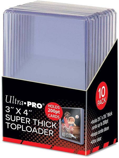 Ultra Pro Toploader: Super Thick 200pt Box 10 Stk Plastik Deck Protector Til Kort Lommer Sleeves 15286