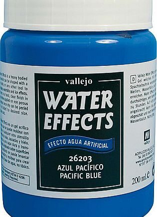 Vallejo Diorama Effects: Water Texture Heavy Pacific Blue  Bl 195 165  Gel  200 Ml