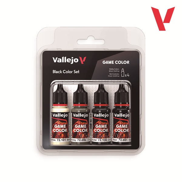 Vallejo Maling Game Color: Black Color Set Colors 18ml