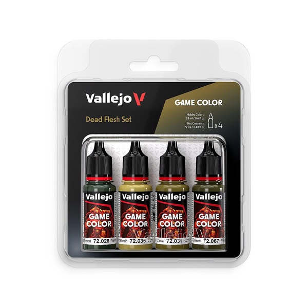 Vallejo Maling Game Color: Dead Flesh Color Set Colors 18ml