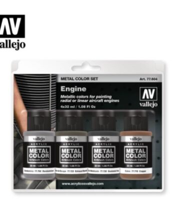 Vallejo Metal Color Air: Paint Set  226 128 147  Engine Colors    Colors