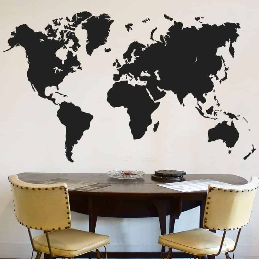 Verdenskort Silhuet Wallsticker