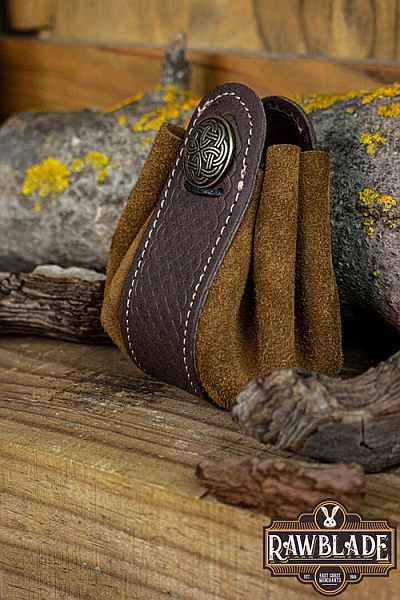 Wanderer Pouch Big Splitleather Brown Rawblade One Size Live Rollespils Pung