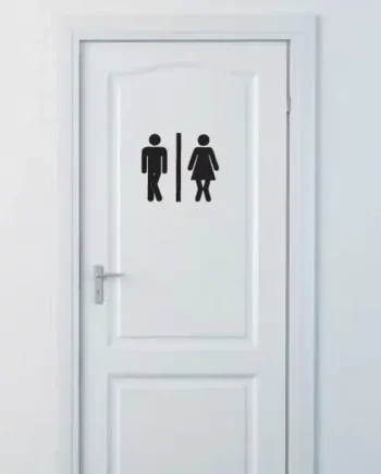 Wc Skilt   Skal Tisse Wallsticker