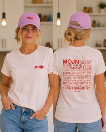 Sproch Lyserød  -shirt Med Rødt Tryk